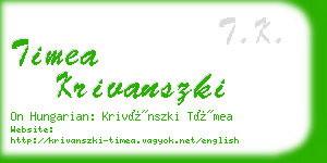 timea krivanszki business card